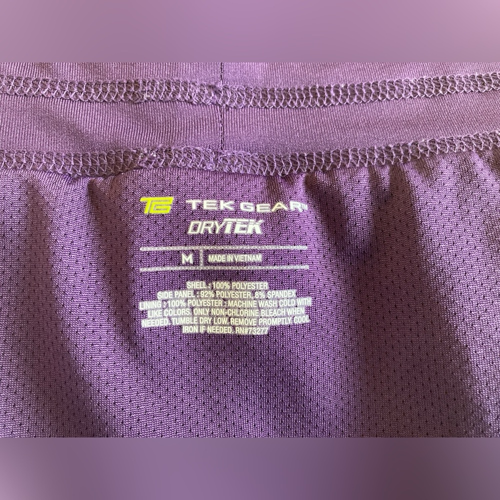 Tek Gear Purple Running Shorts with Bright Purple Trim Size M - Picture 6 of 6